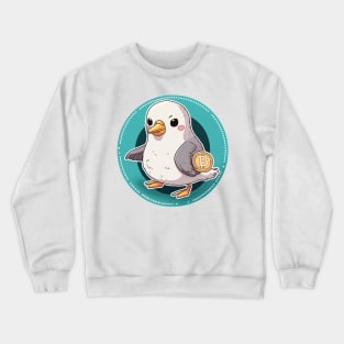 Cute Bird with Bitcoin Coin - Perfect for Crypto Lovers! Crewneck Sweatshirt